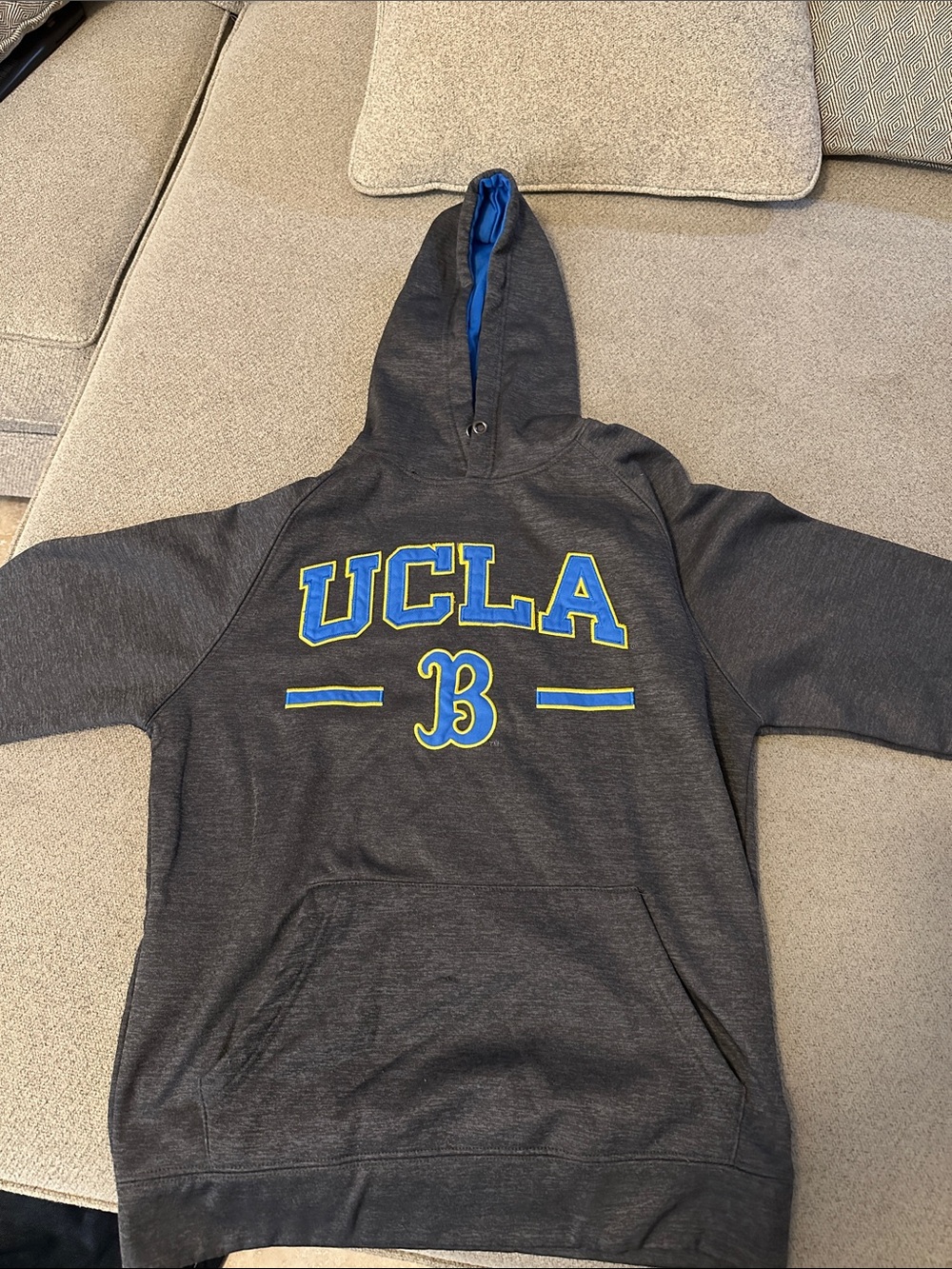 Adult Dark Gray UCLA Hoodie with Blue & Yellow Logo